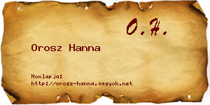 Orosz Hanna névjegykártya
